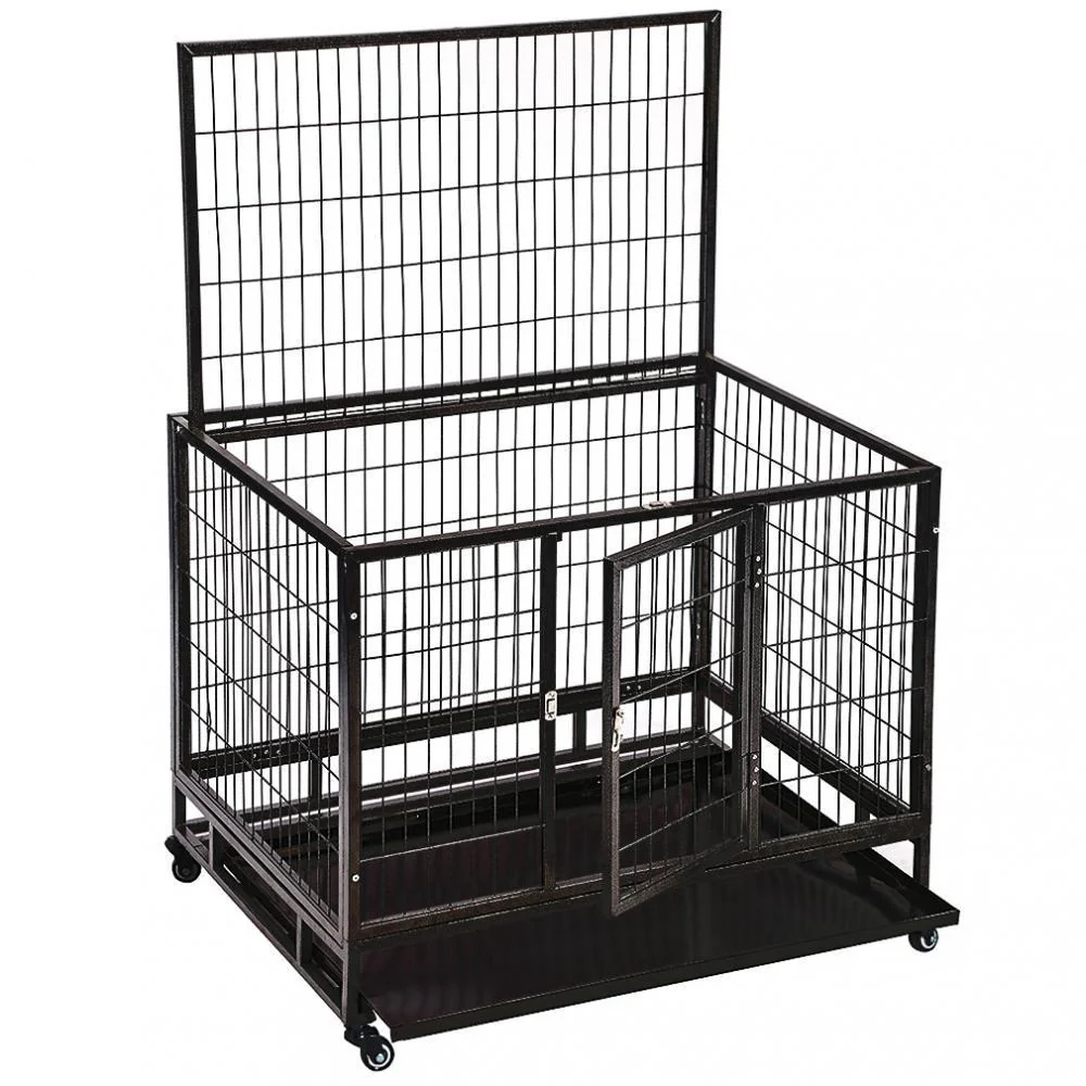 New 48 Inch Heavy Duty Portable Dog Cage with Wheels & Removable Tray DK48 - Image 2