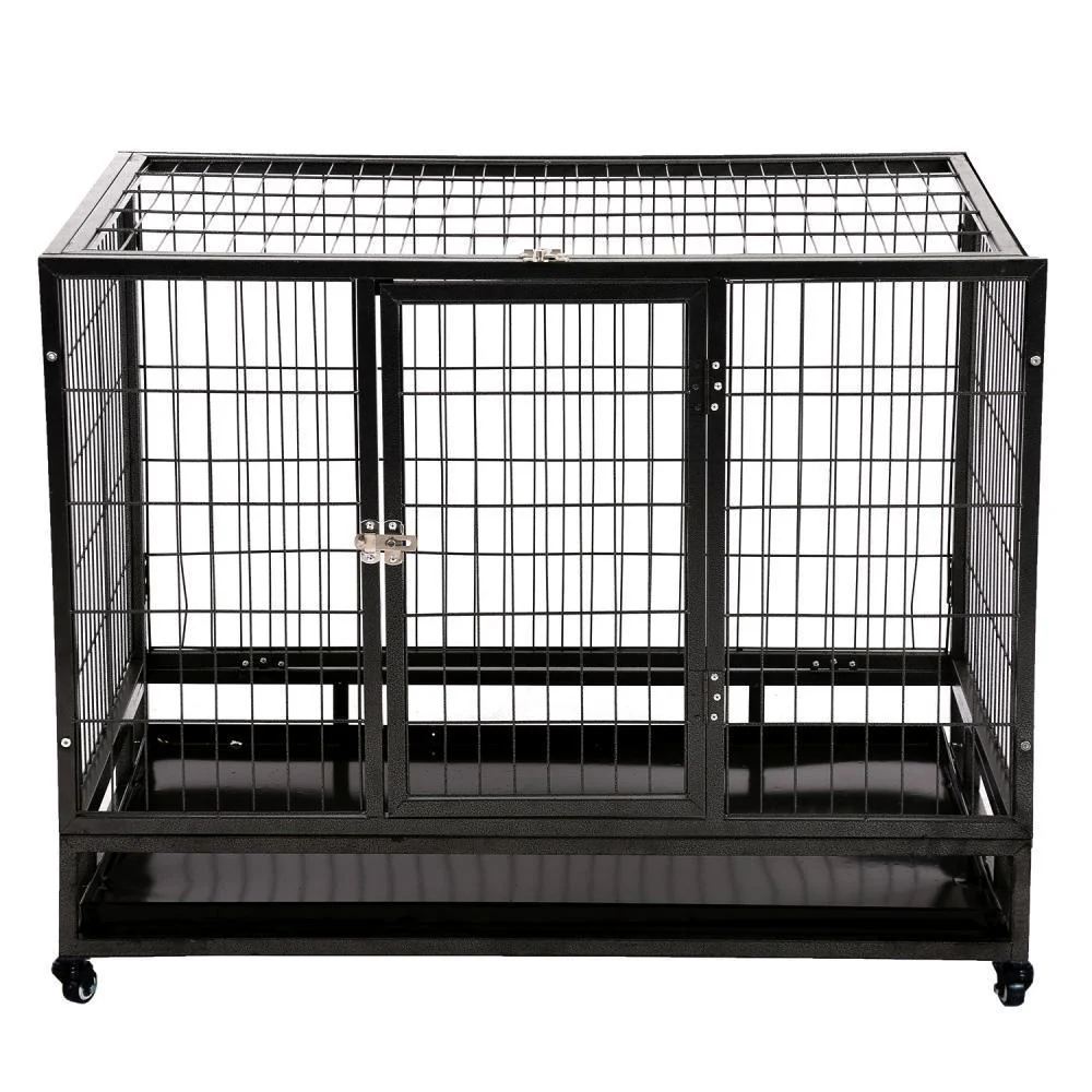 New 48 Inch Heavy Duty Portable Dog Cage with Wheels & Removable Tray DK48 - Image 3