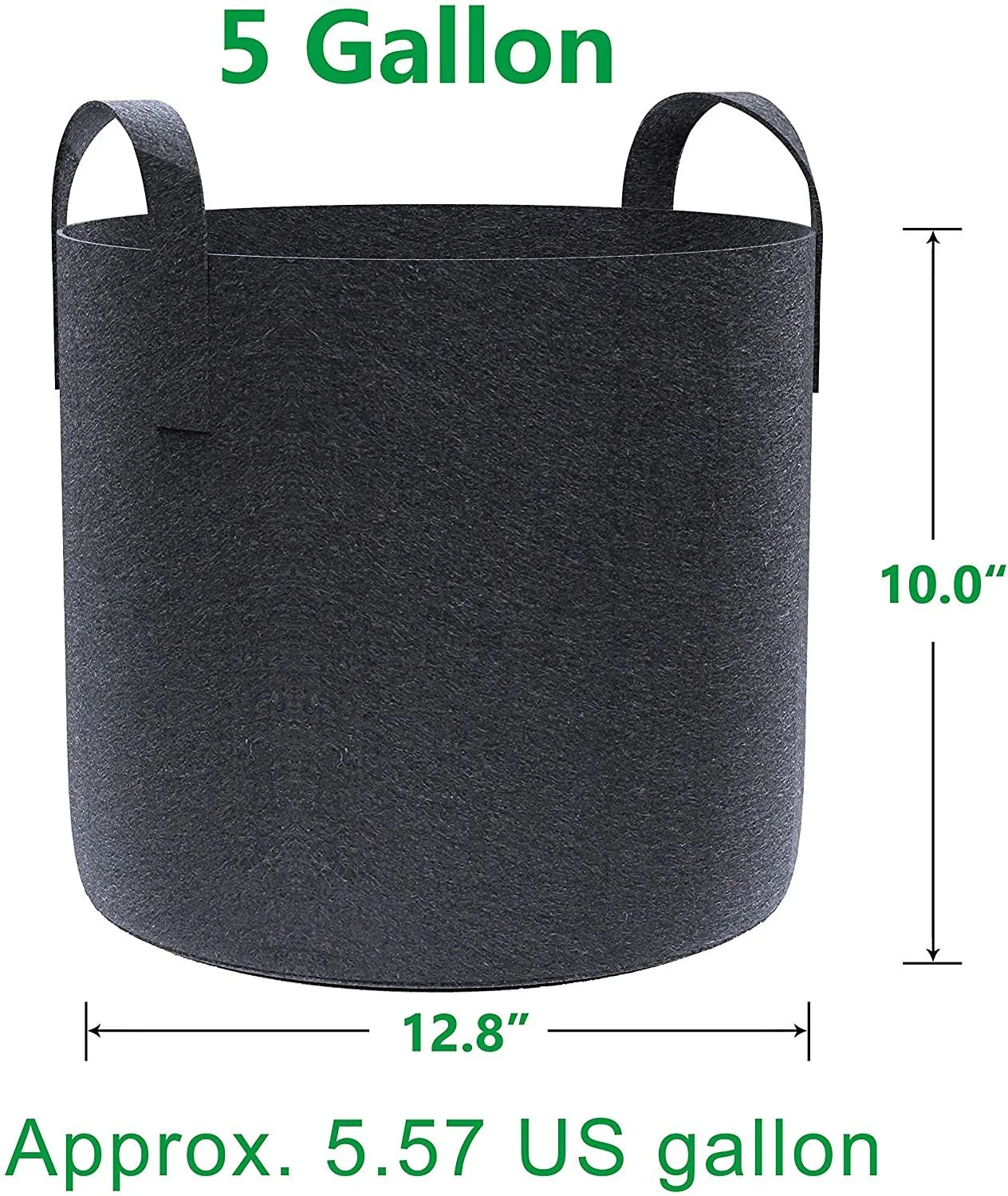NEW (PACK of FIVE ) 5 GALLON GROW BAG FABRIC POTTING PLANT 5GGBP - Image 4