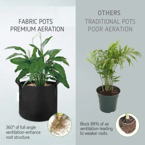 NEW (PACK of FIVE ) 5 GALLON GROW BAG FABRIC POTTING PLANT 5GGBP - Image 6
