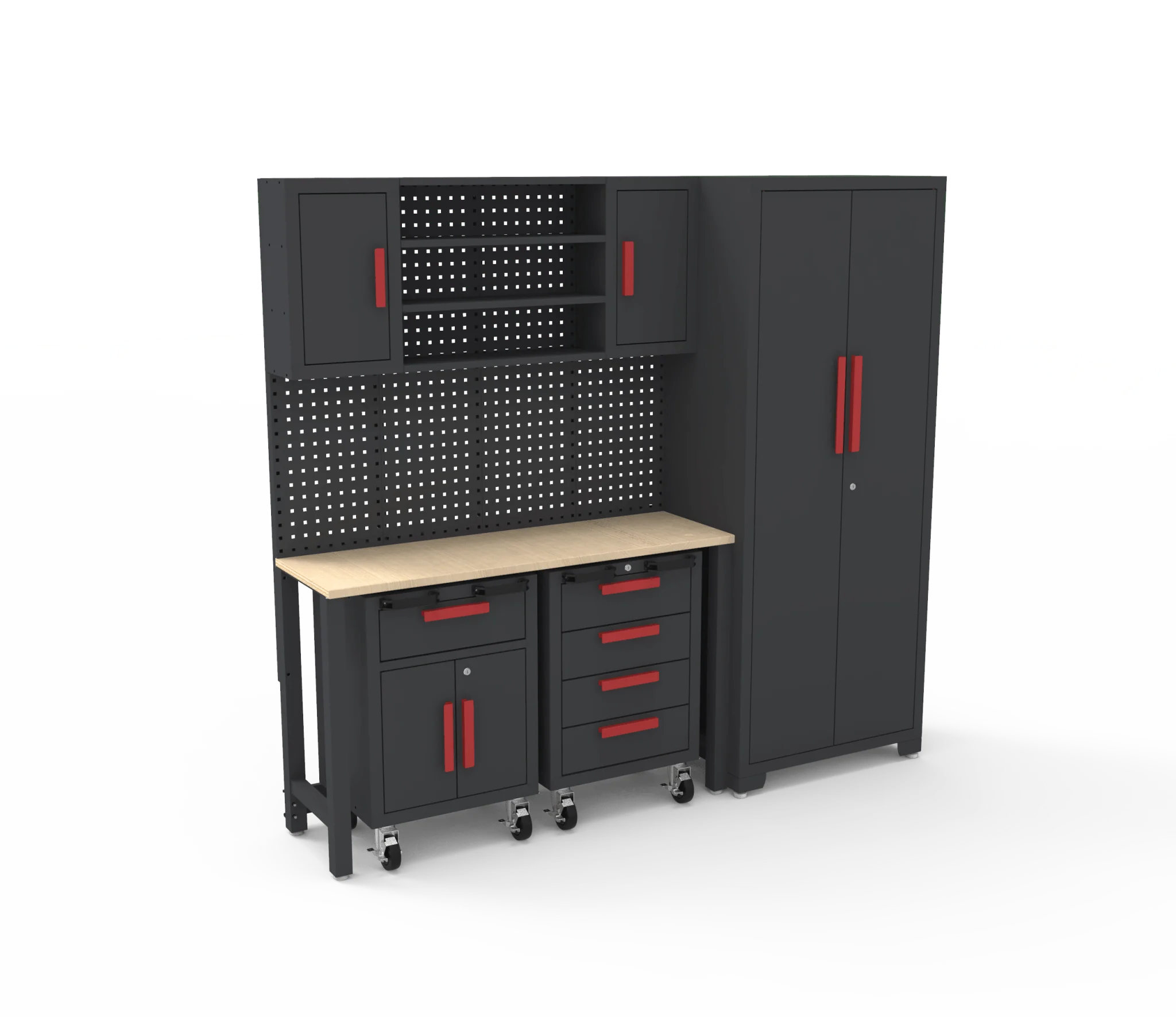 New 6-Piece Garage Tool Bench Cabinet Set – Lockable Steel Storage – SKU#206104 - Image 2