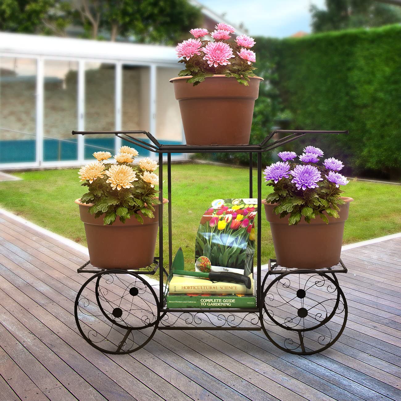 NEW 6 Tier Flower Pot Plant Holder & Garden Cart Display Rack XY375C
