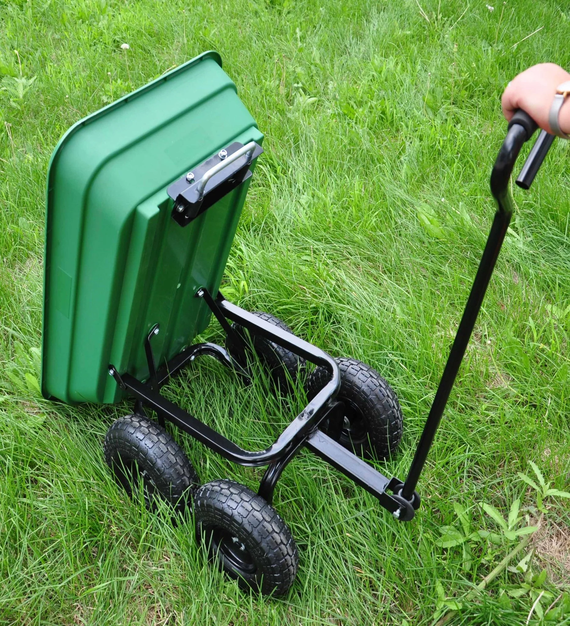 650 LB Plastic Garden Dump Wagon Cart – Rust-Resistant Poly Bed & 10" Pneumatic Tires - Image 3