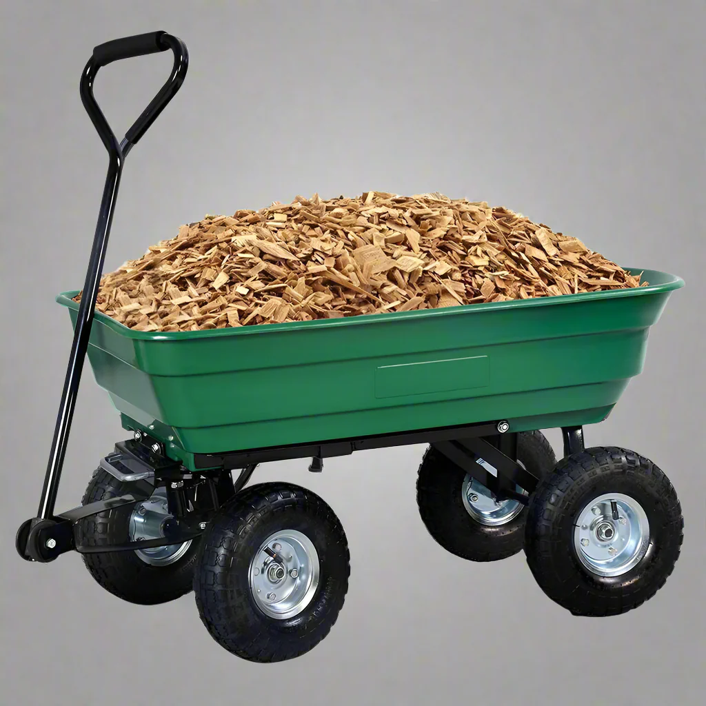 650 LB Plastic Garden Dump Wagon Cart – Rust-Resistant Poly Bed & 10" Pneumatic Tires - Image 7