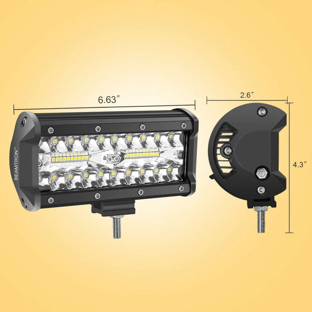 7″ 240W LED Light Bar Spot Flood Combo IP67 Off-Road Driving Light for Trucks ATV UTV 214710 - Image 2