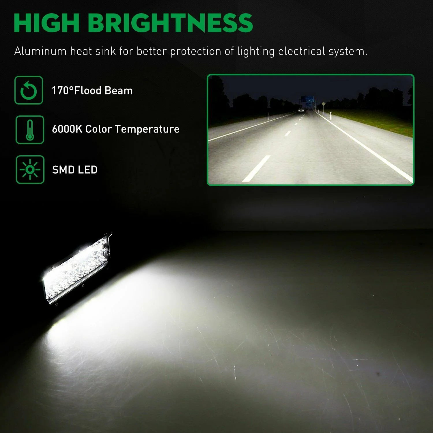 7″ 240W LED Light Bar Spot Flood Combo IP67 Off-Road Driving Light for Trucks ATV UTV 214710 - Image 6