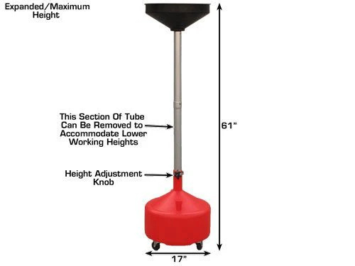 New 8-Gallon Portable Waste Oil Drain – Mobile Oil Drain Tank for Auto Shops & Garages S1096 - Image 2