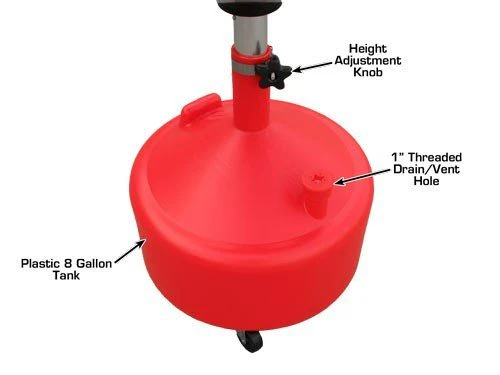 New 8-Gallon Portable Waste Oil Drain – Mobile Oil Drain Tank for Auto Shops & Garages S1096 - Image 3