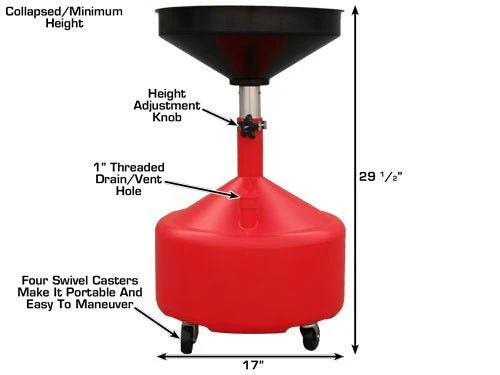 New 8-Gallon Portable Waste Oil Drain – Mobile Oil Drain Tank for Auto Shops & Garages S1096 - Image 4