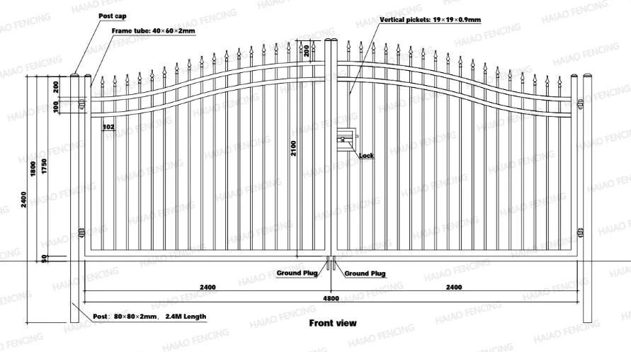 NEW 88 FT Bi-Parting Ornamental Wrought Iron Gate & Fence Panel Kit 5120610 - Image 5