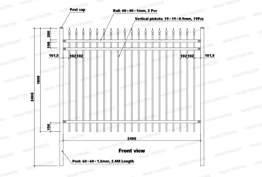 NEW 88 FT Bi-Parting Ornamental Wrought Iron Gate & Fence Panel Kit 5120610 - Image 7