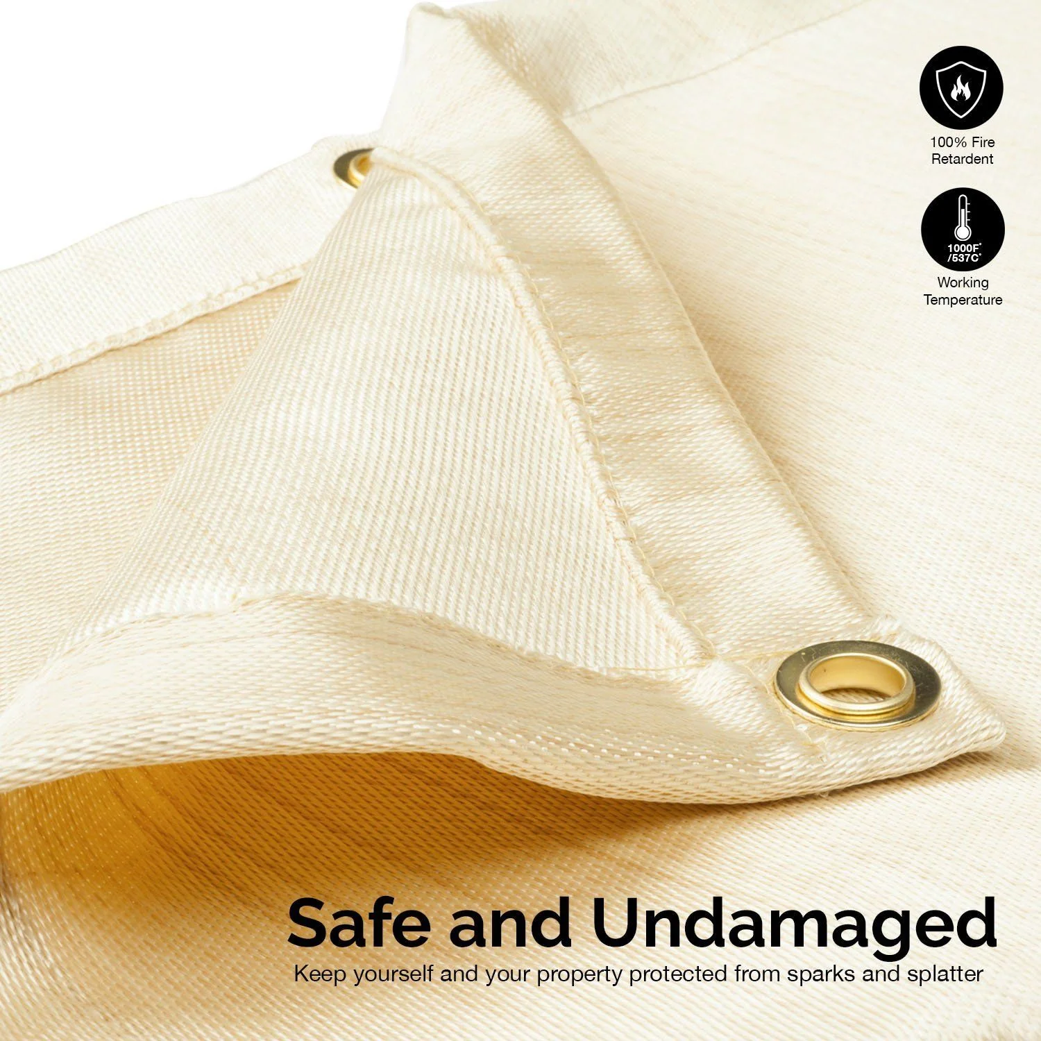 Flame Retardant Fiberglass Welding Blanket – Heavy Duty Safety Shield 4x6 FT & 8x8 FT | Heat Resistant 1000°F - Image 2