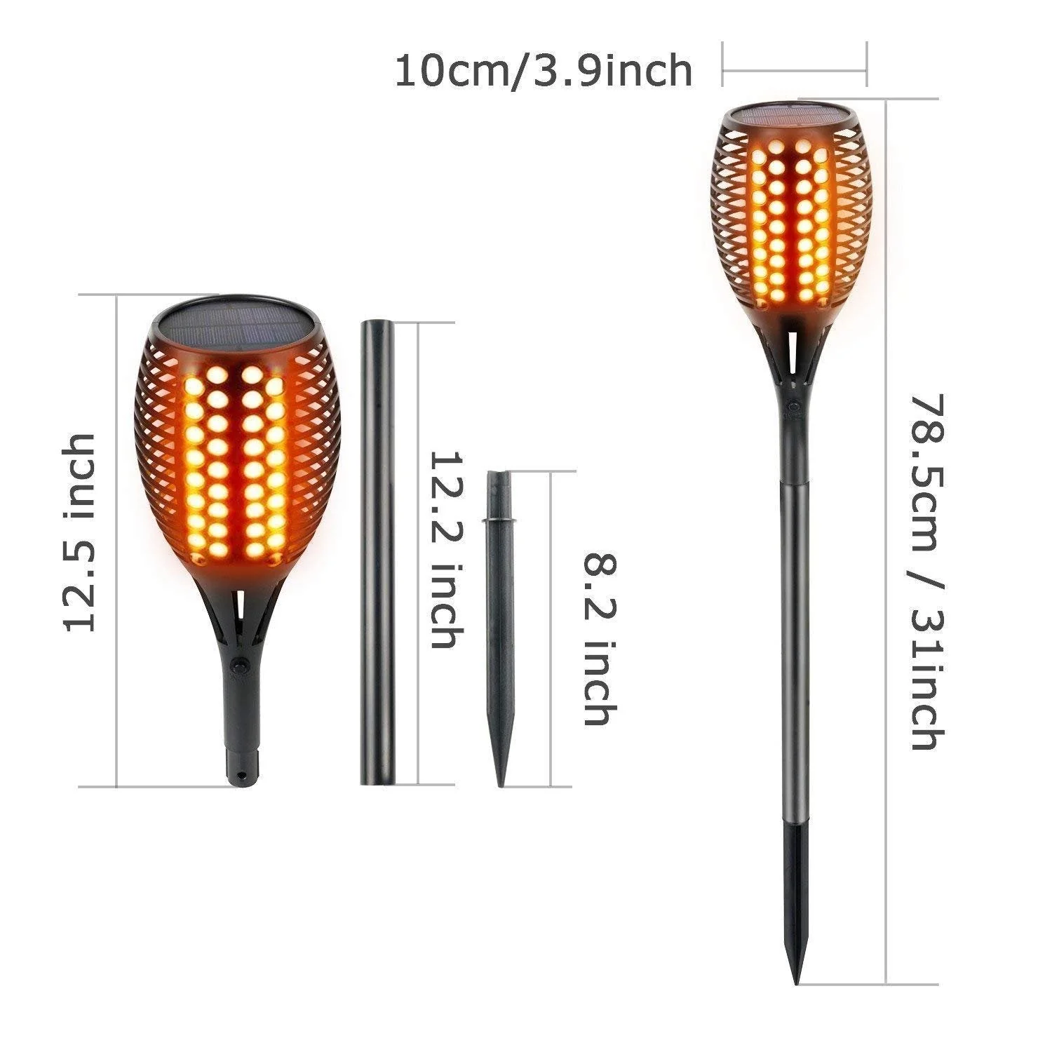 NEW 96 LED Flame Solar Waterproof Wireless Lantern Garden Light – SS001 - Image 4