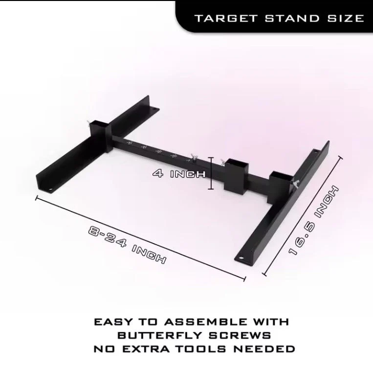 New Adjustable Outdoor Target Stand – Paper Target Holder Base, Fits 1x2 Wood Supports, Includes Clips & Stakes - Image 2