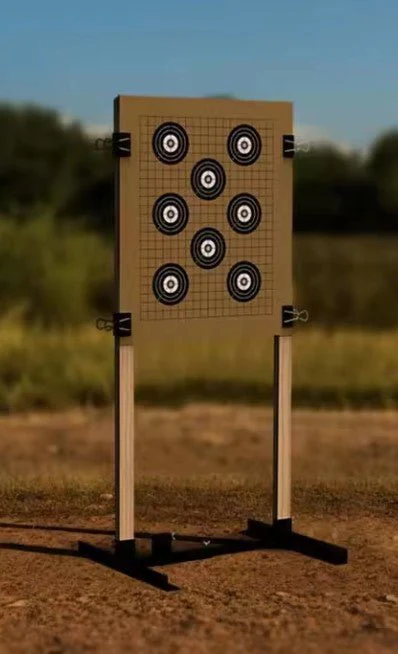 New Adjustable Outdoor Target Stand – Paper Target Holder Base, Fits 1x2 Wood Supports, Includes Clips & Stakes - Image 4