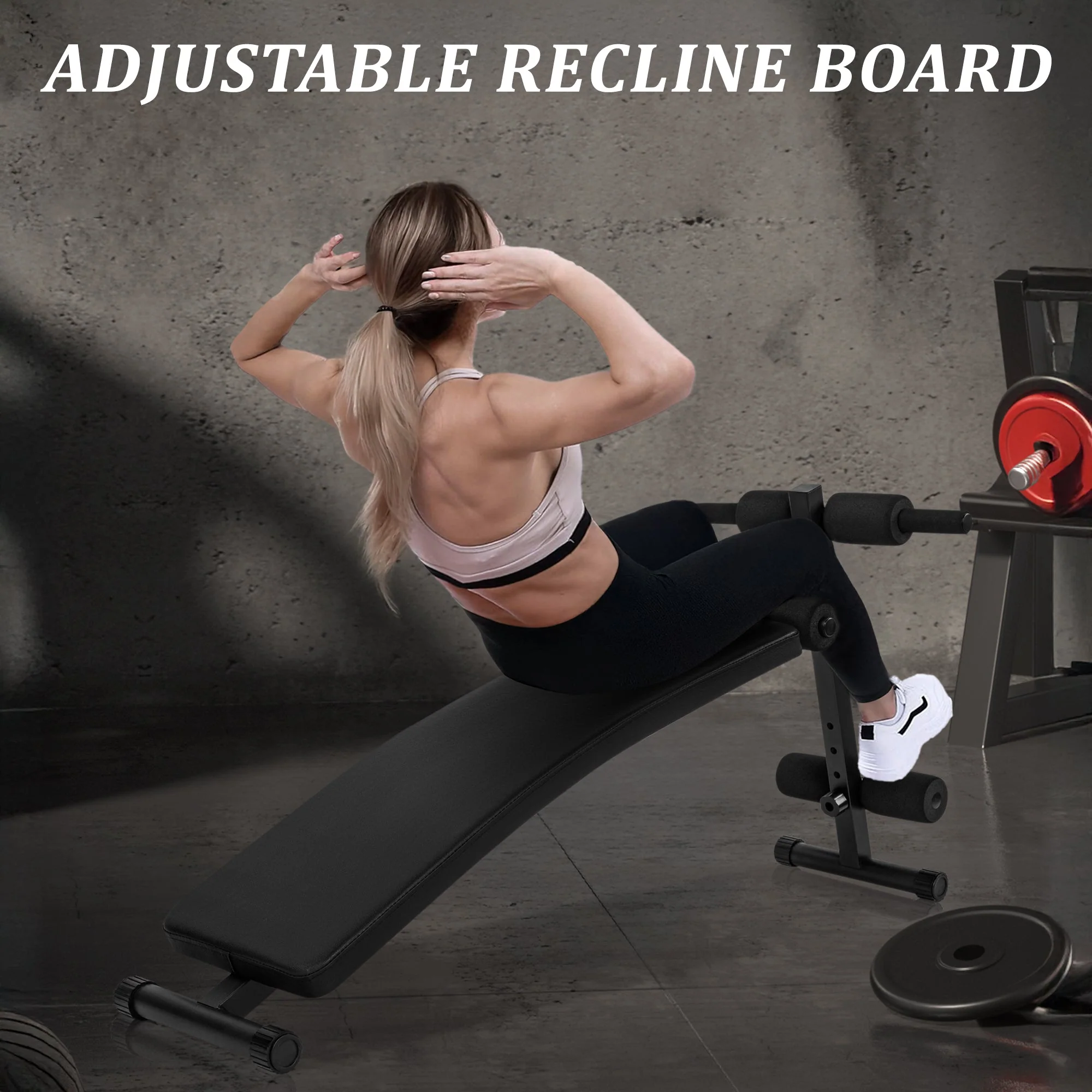 New Adjustable Sit-Up Bench – 330 lbs Capacity Ab Workout Bench for Home Gym Foldable, 4-Level Height AMEEB101 - Image 6