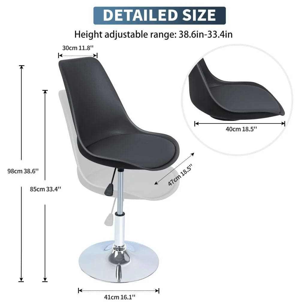 New Adjustable Swivel Bar Stool – Modern Height Adjustable Counter Chair with Footrest AMDPC001 - Image 4