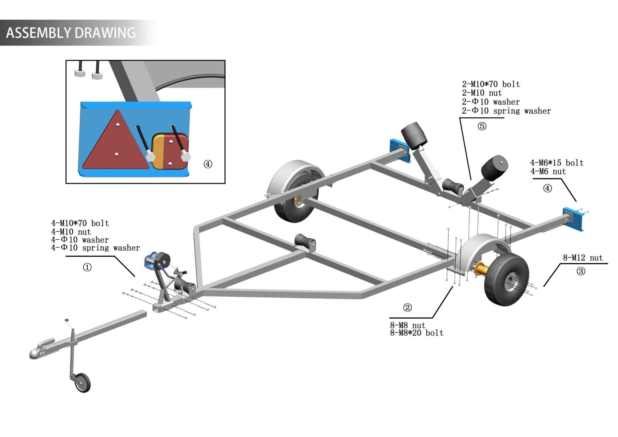 New Basic Single Axle Boat Trailer – Durable Lightweight Trailer for Small Boats & Watercraft 1160581 - Image 4