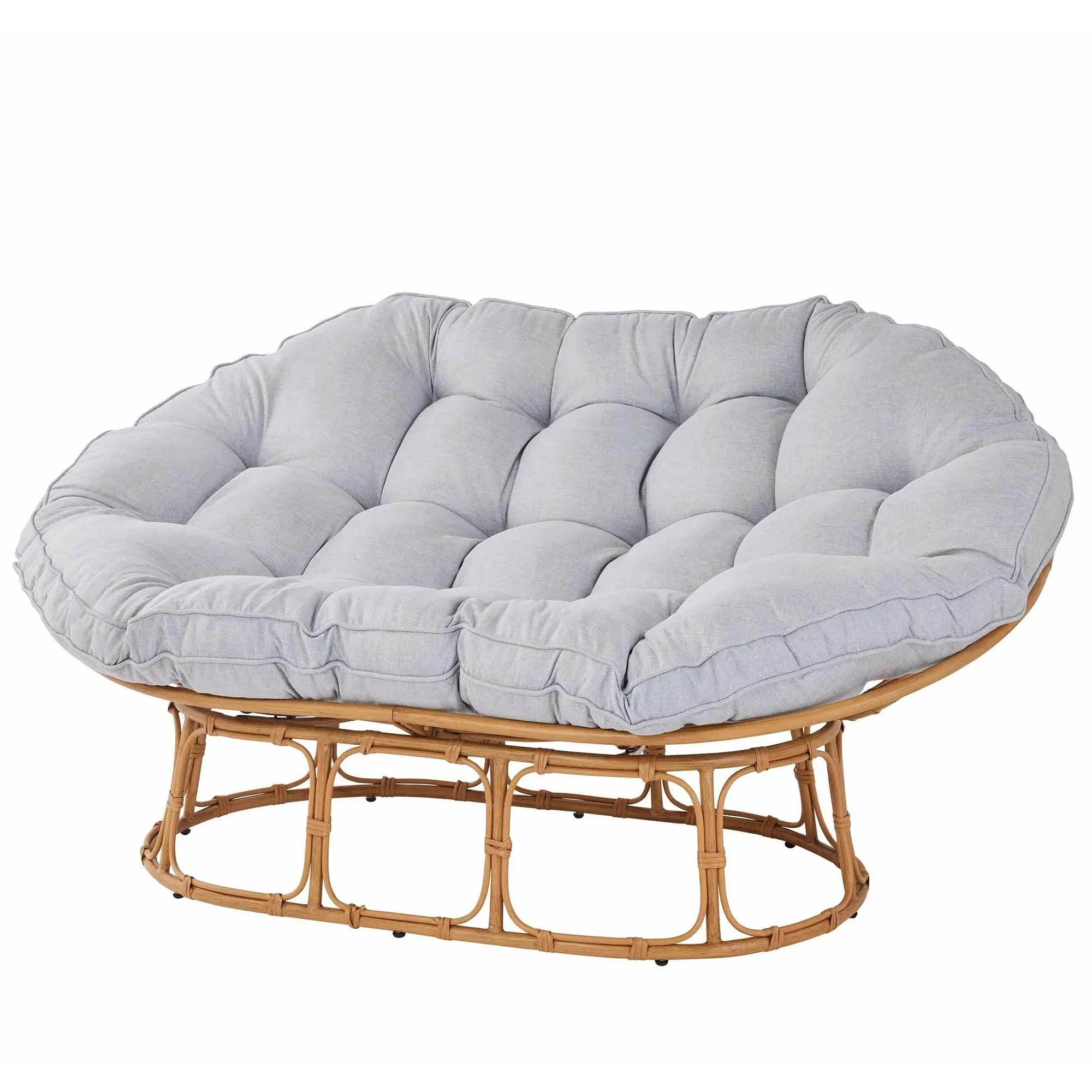Better Homes & Gardens Double Papasan Accent Chair, Grey Linen 710667614938