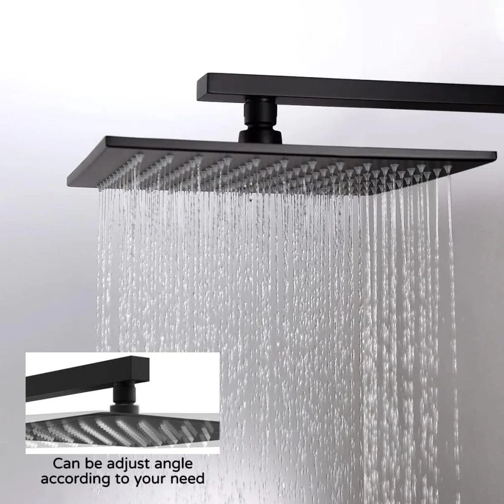 New Black Matte Rainfall Shower System Combo – Modern Luxury Bathroom Shower Panel 814204 - Image 5