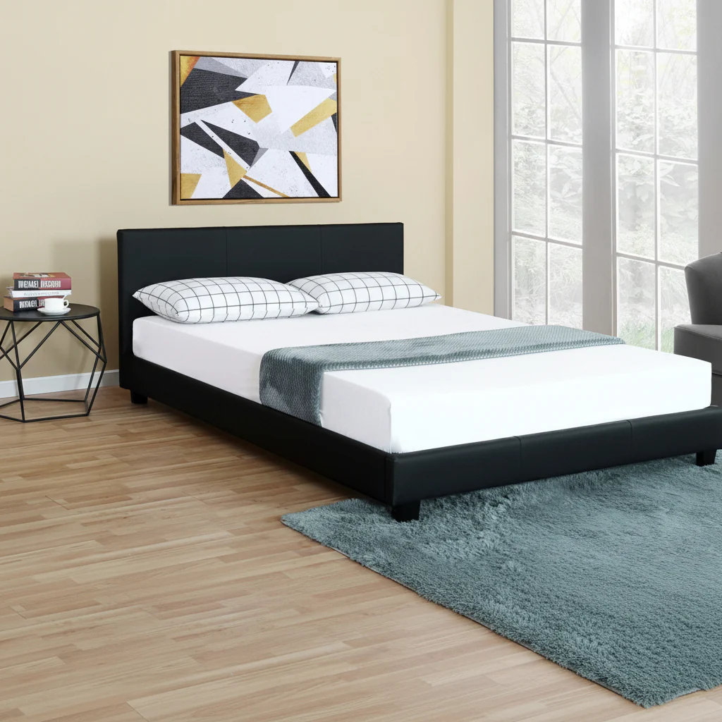New Bonded Leather Deluxe Bed Frame & Headboard — Twin, Full, Queen & King - Image 4