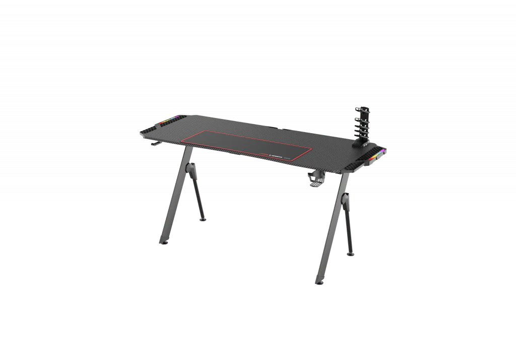 New Carbon Fiber RGB LED Gaming Desk – Ergonomic Computer Table with Light Effects for Gamers V21460 - Image 4