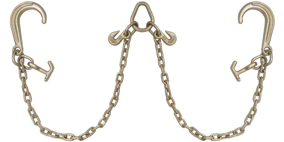 Chain V Bridle 2 Leg 15 Ft Grab J Hook Cluster Tow Recovery Truck G70 BRIDEJH