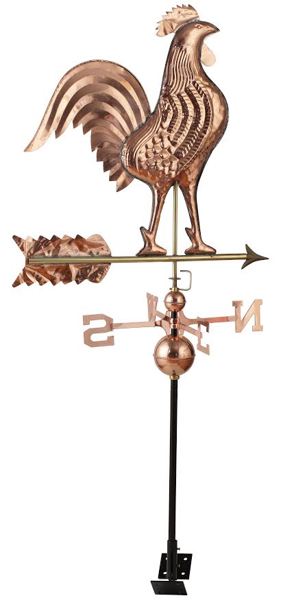 NEW Copper Weathervane Rooster & Roof Mount WV900 – Polished 3D Outdoor Weather Vane - Image 2