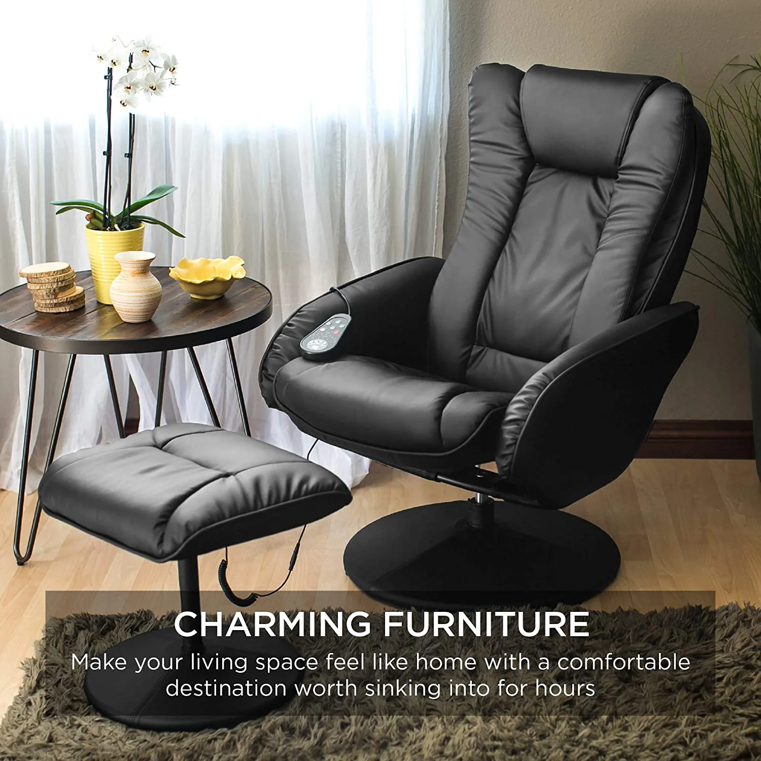 New Electric Massage Recliner Chair & Ottoman with Heat – Wireless Control - Image 2