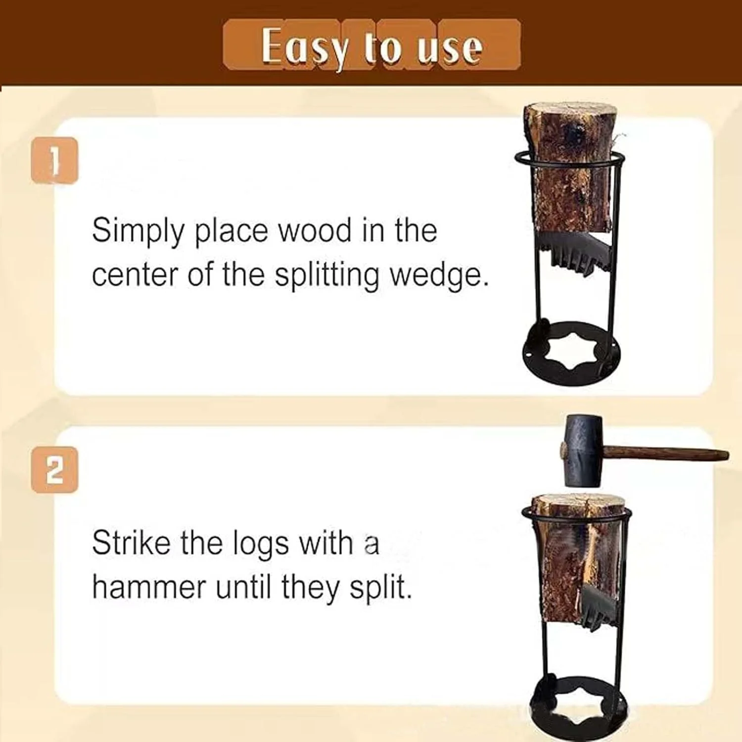 New Firewood Splitter Splitting Log Wedge B0CNJPSWMP - Image 2
