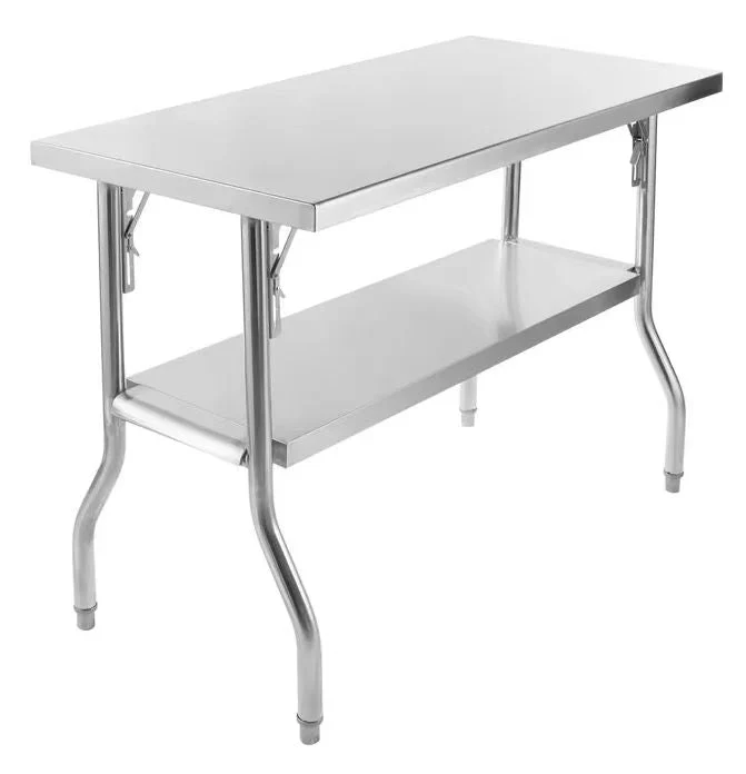 New Foldable Stainless Steel Food Prep Table – Dual Layer, Heavy-Duty, Portable Workstation for Kitchen & Outdoor Use - Image 2