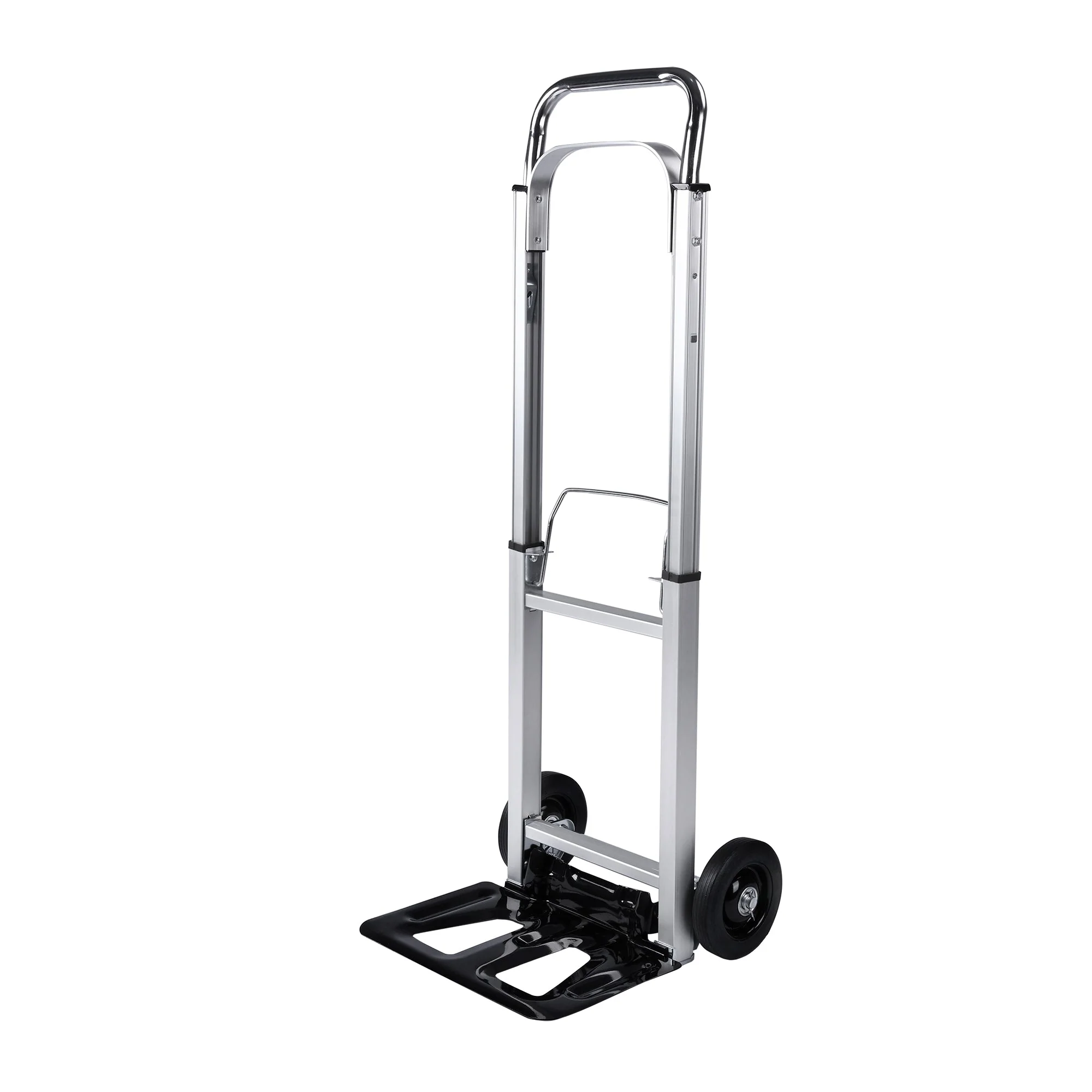 New Folding Hand Truck Dolly Cart with Telescoping Handle, Portable Aluminum Sack Truck with 15cm Rubber Wheels for Moving, Shopping, Travel & Office Use AMACC80