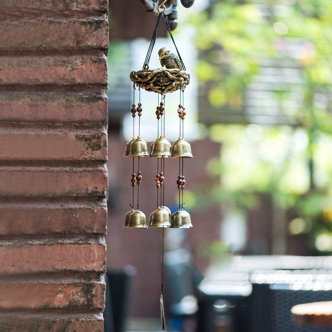 NEW Garden Birds Nest Wind Chime 12 Wind Bells S3120 – 25" Soothing Copper Alloy Chime - Image 5