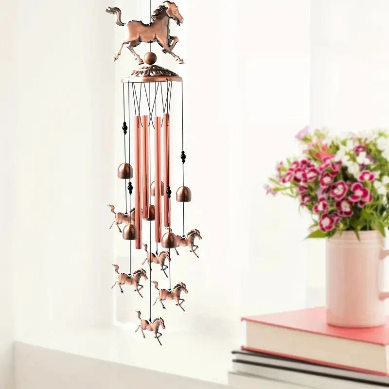Garden Horse Metal Wind Chimes – 32" Outdoor Hanging Wind Chime Decor for Patio, Garden & Porch S3123