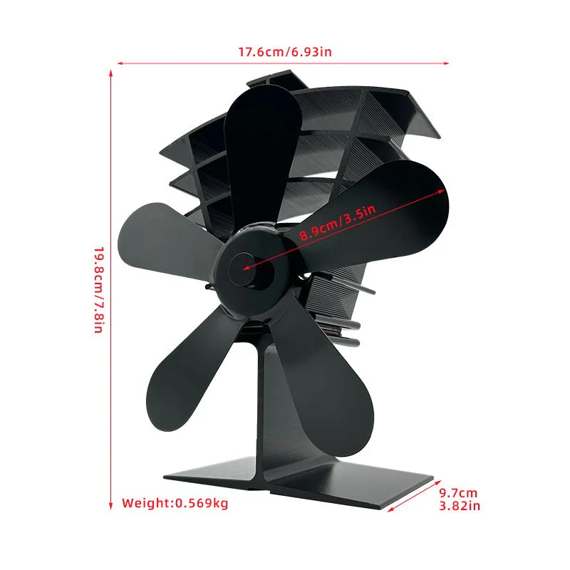 New Heat Powered 250 CFM Wood Stove Fan – No Electricity, Low Noise, High Temp Resistant, Efficient Air Circulation - Image 3