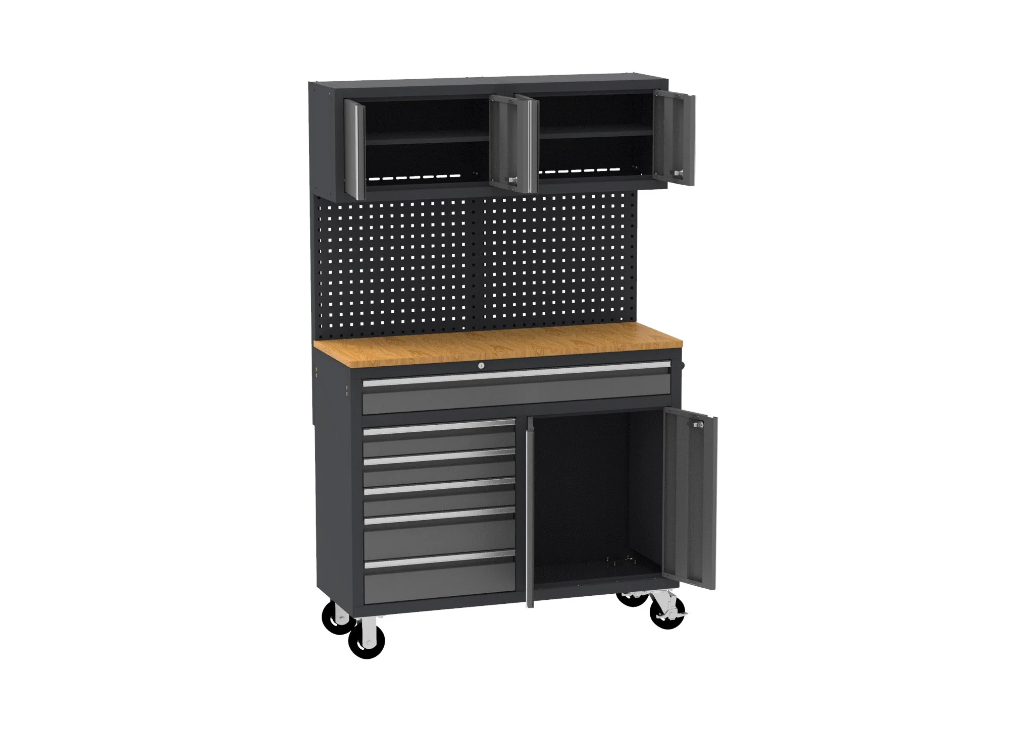 New Heavy-Duty 9 Drawer Rolling Tool Chest Workbench with Locking Storage – KN4806 - Image 4