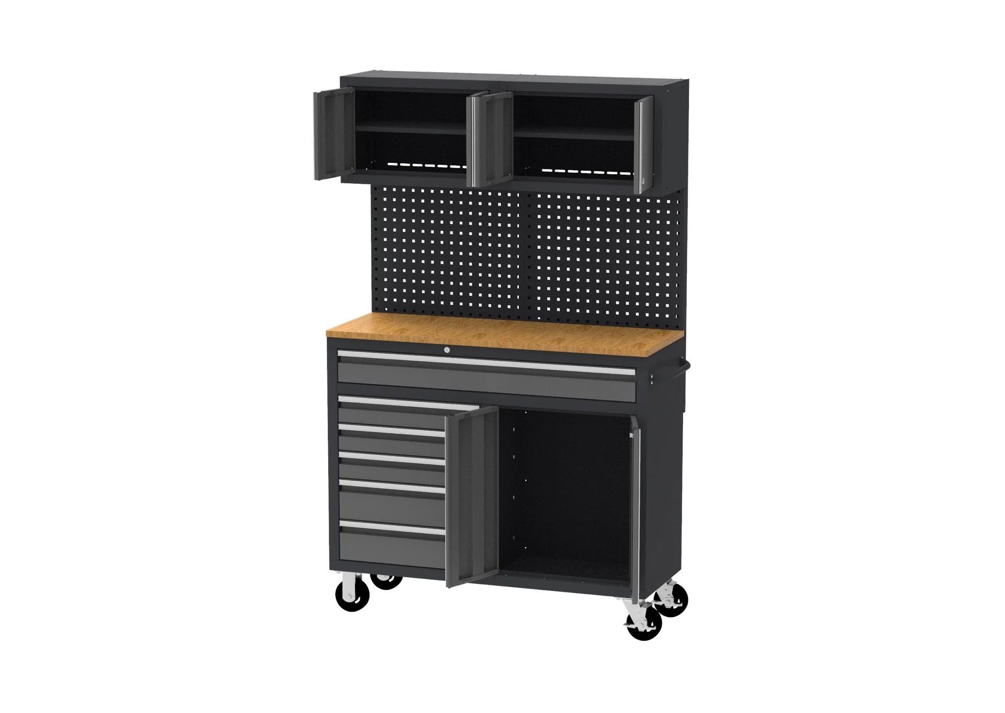 New Heavy-Duty 9 Drawer Rolling Tool Chest Workbench with Locking Storage – KN4806 - Image 9