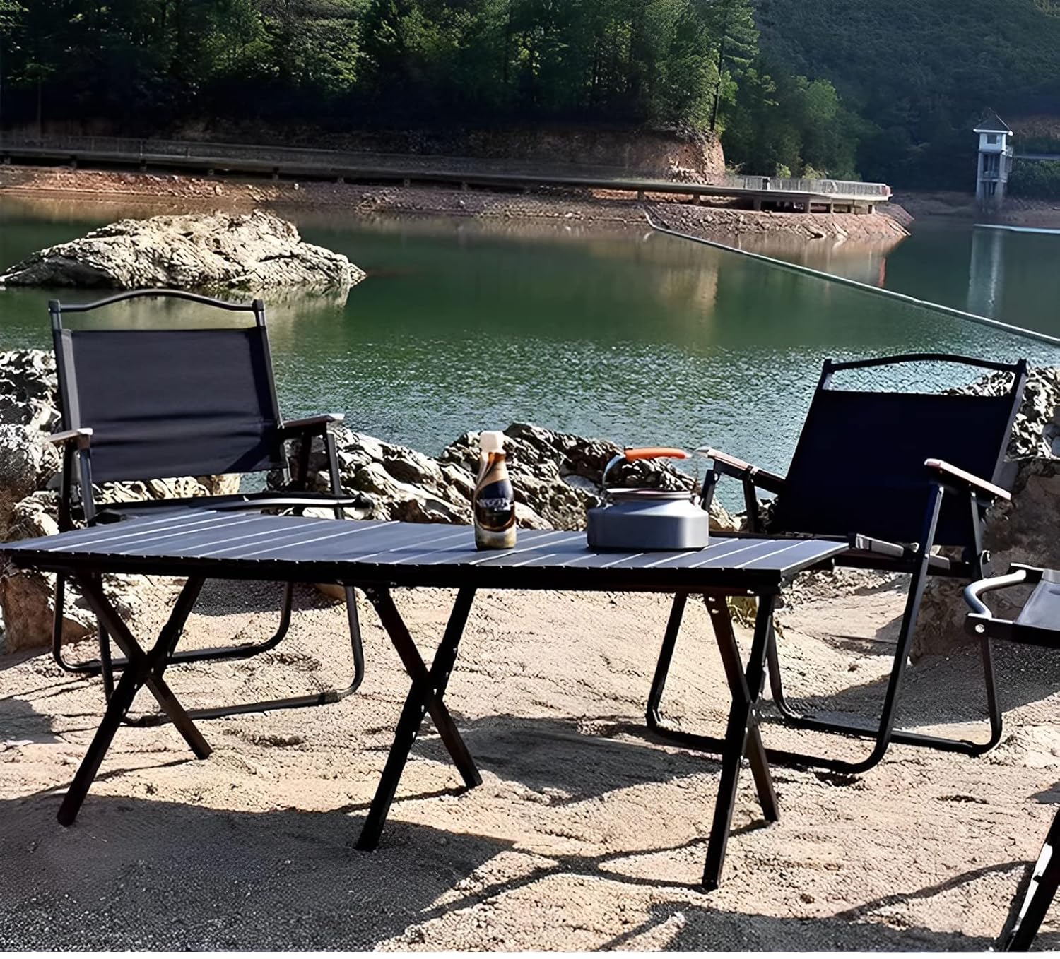 New Heavy Duty Folding Camping & Sports Chair with Wooden Armrest | SKU: K0032 - Image 3