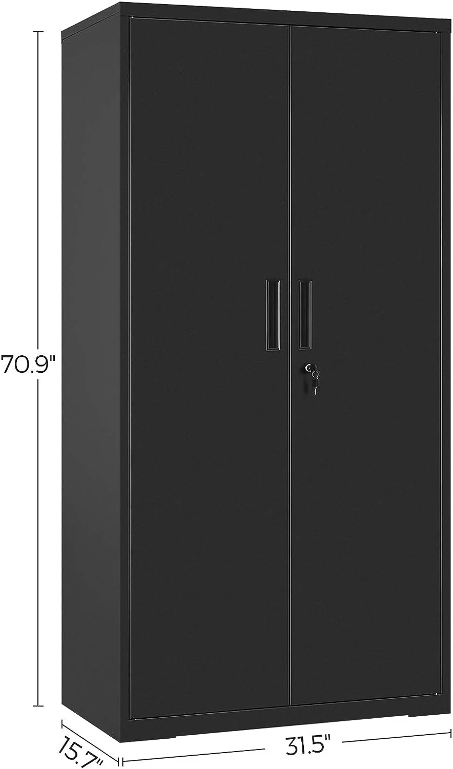 Heavy-Duty Metal Garage Storage Cabinet – Double Door Organizer for Tools & Equipment | Black Steel Cabinet (SKU: OMC015B02) - Image 3