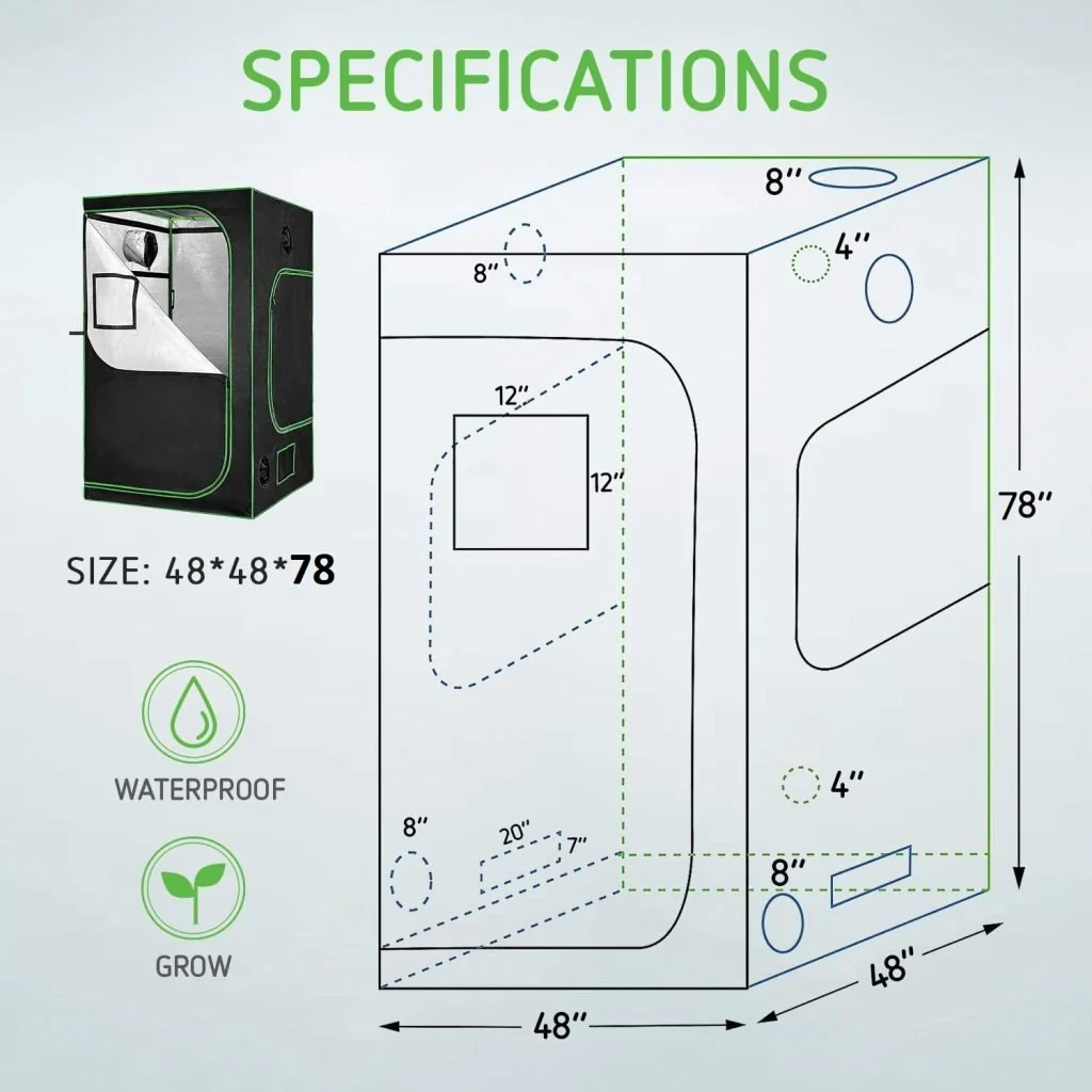 New Hydroponic Indoor Grow Tent with Floor Tray – Complete Hydroponics Growing System - Image 7
