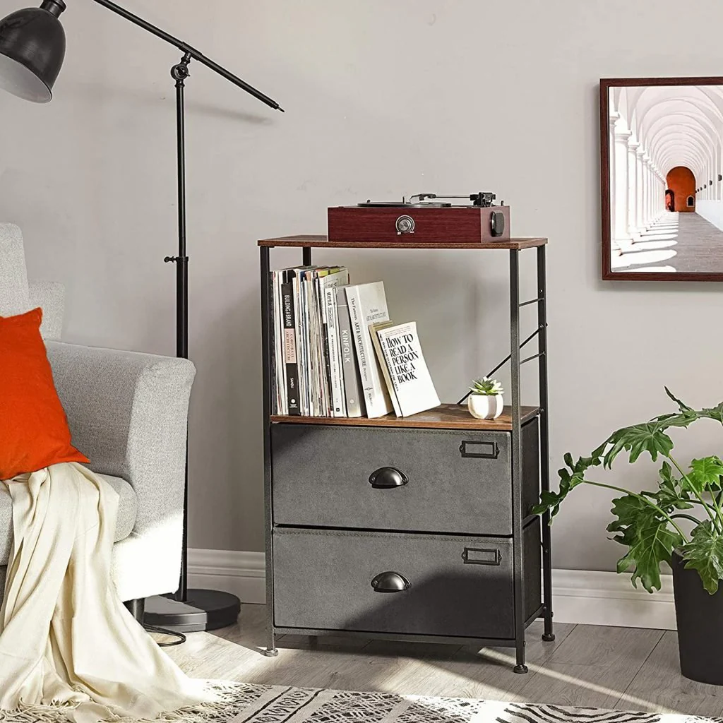New Industrial Nightstand – Modern Bedside Table with Storage for Bedroom or Living Room LVT03H - Image 3