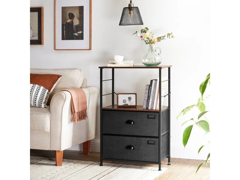 New Industrial Nightstand – Modern Bedside Table with Storage for Bedroom or Living Room LVT03H - Image 6