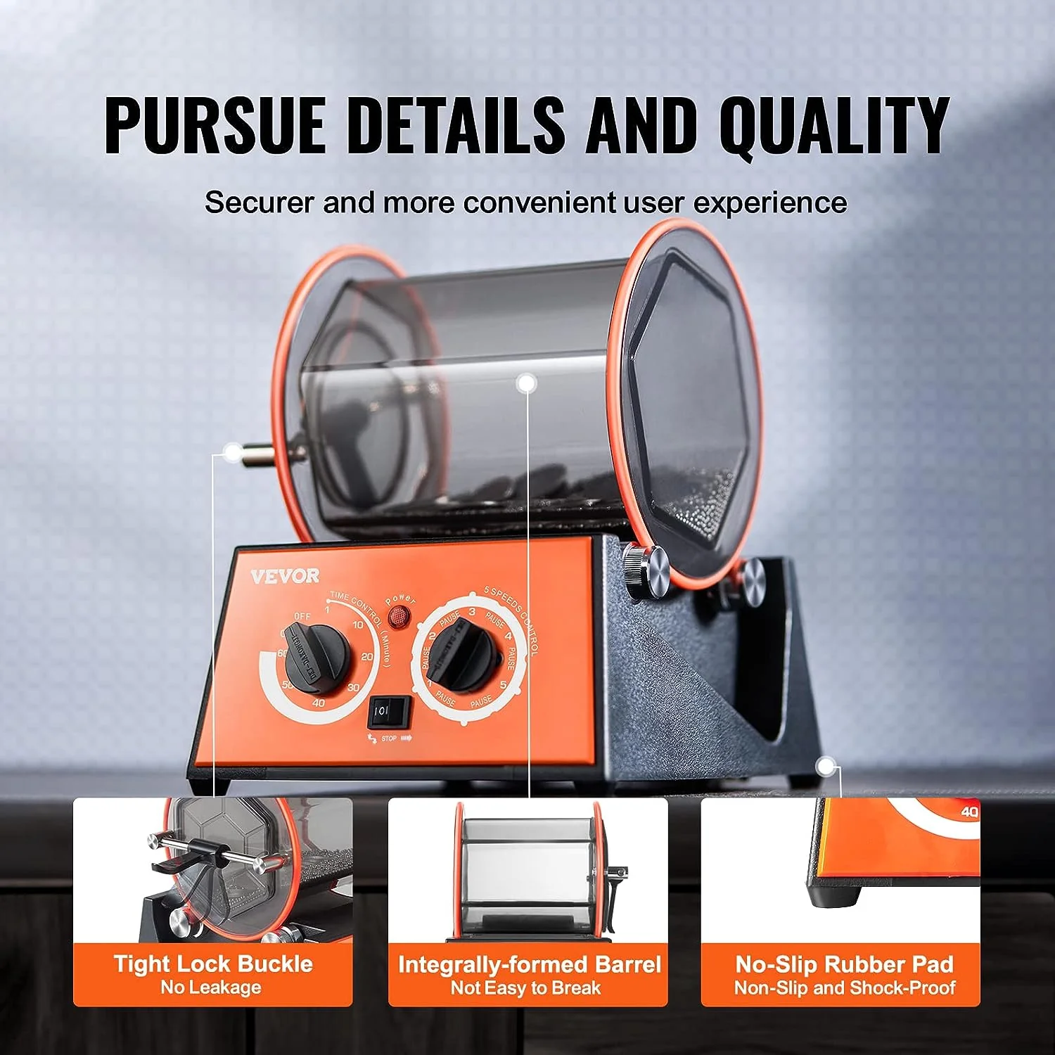 New Jewelry Polisher 5 Speed Rock Tumbler 817443 - Image 5