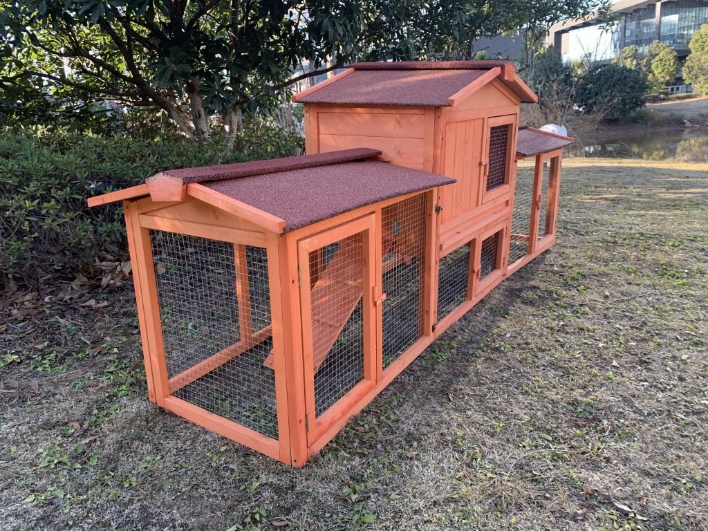 New Large 2-Tier Wooden Chicken Coop & Rabbit Hutch – Outdoor Pet House with Run & Nesting Box RH1063 - Image 2