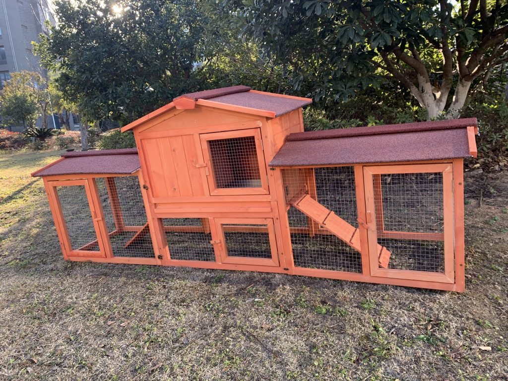 New Large 2-Tier Wooden Chicken Coop & Rabbit Hutch – Outdoor Pet House with Run & Nesting Box RH1063 - Image 6