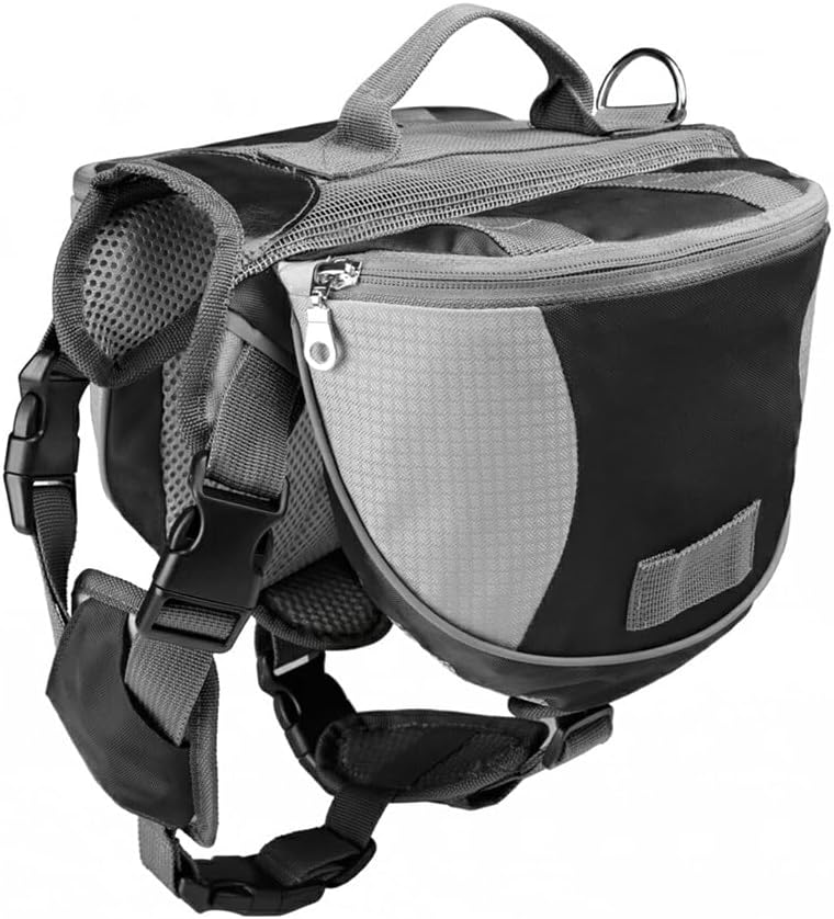 New Large Reflective Oxford Cloth Pet Saddle Bag – Durable Dog Backpack with Safety Strips JGP004A