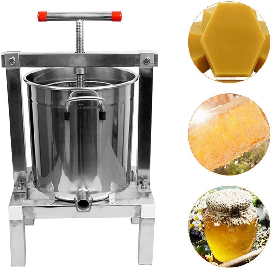 New Large Stainless Steel Honey & Fruit Wine Press Machine – Manual Juice Extractor for Winemaking & Beekeeping 417ZT05