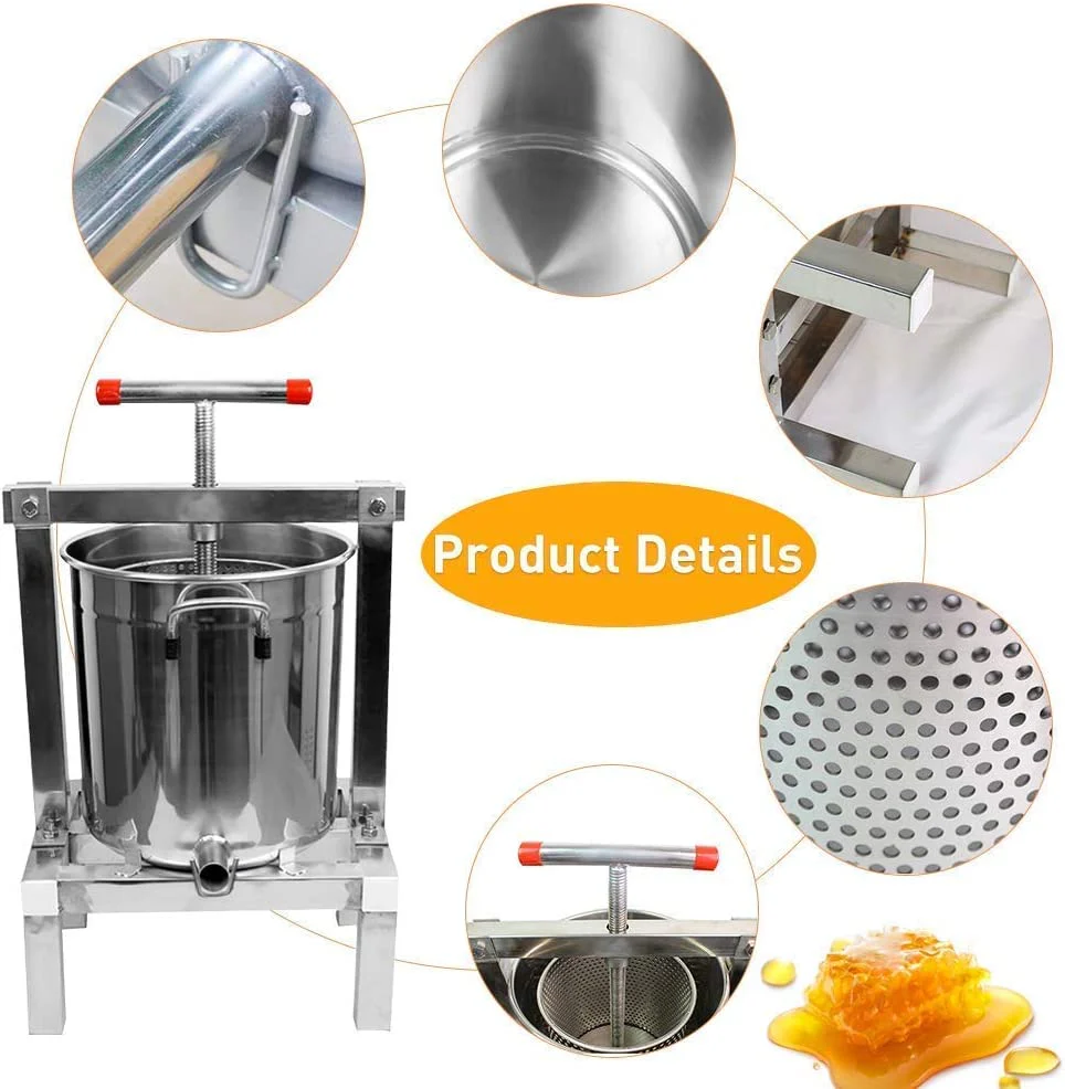 New Large Stainless Steel Honey & Fruit Wine Press Machine – Manual Juice Extractor for Winemaking & Beekeeping 417ZT05 - Image 5
