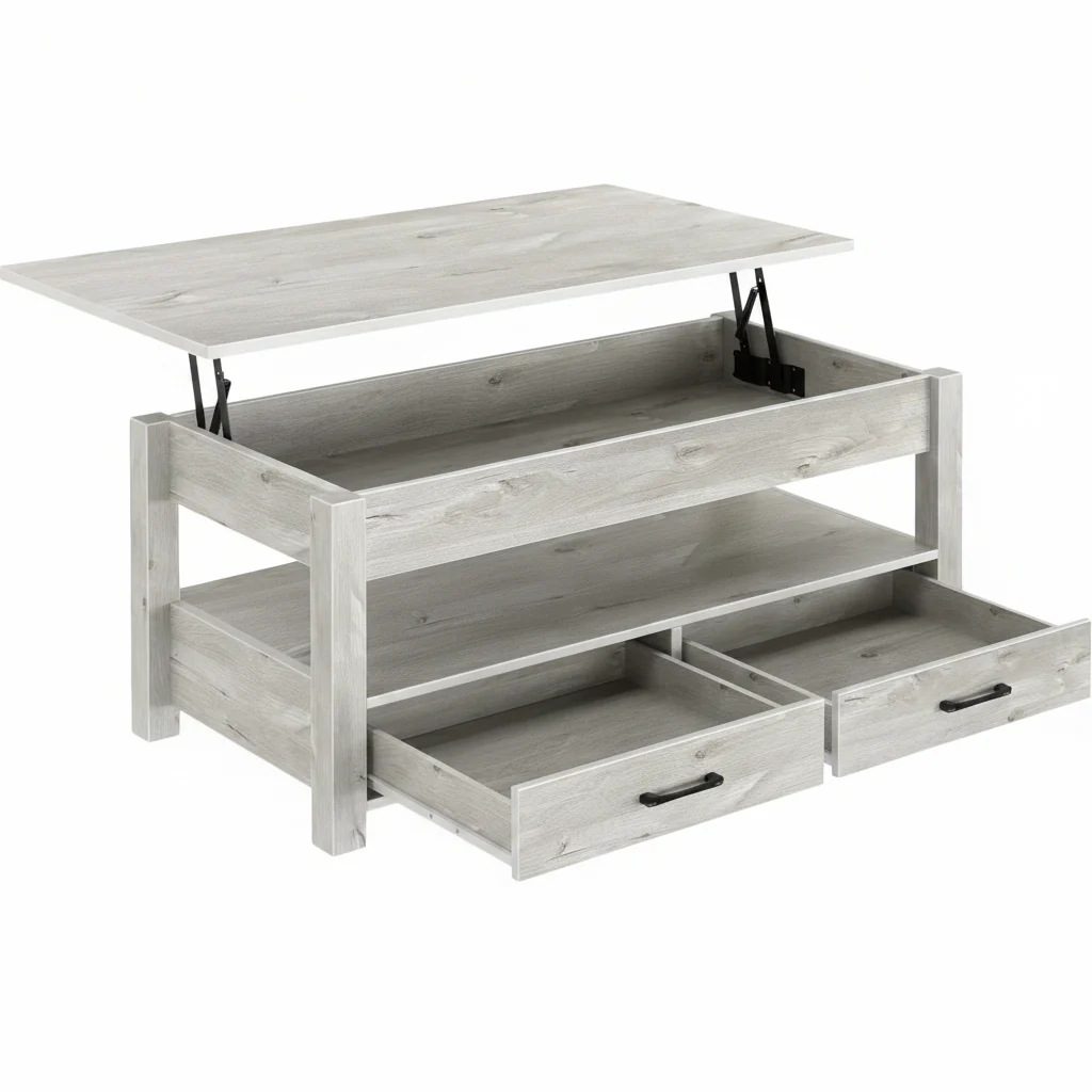 New Lift Top Coffee Table with Storage – Gray or White Modern Wood Table for Living Room - Image 5