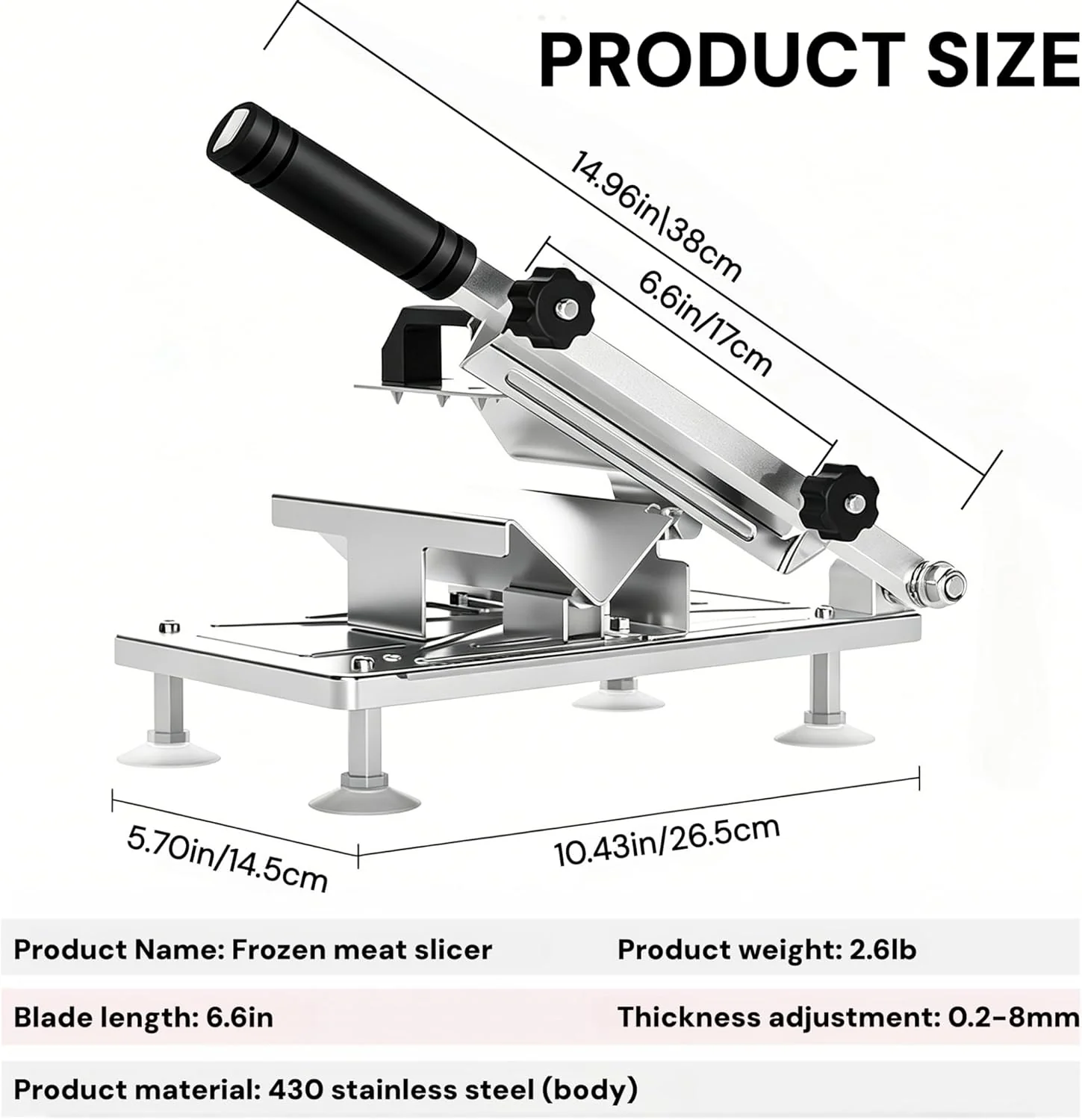 New Manual Meat Slicer & Cutter – Effortless Precision Slicing for Deli, Frozen Meat, and Veggies S1311 MM041 - Image 2